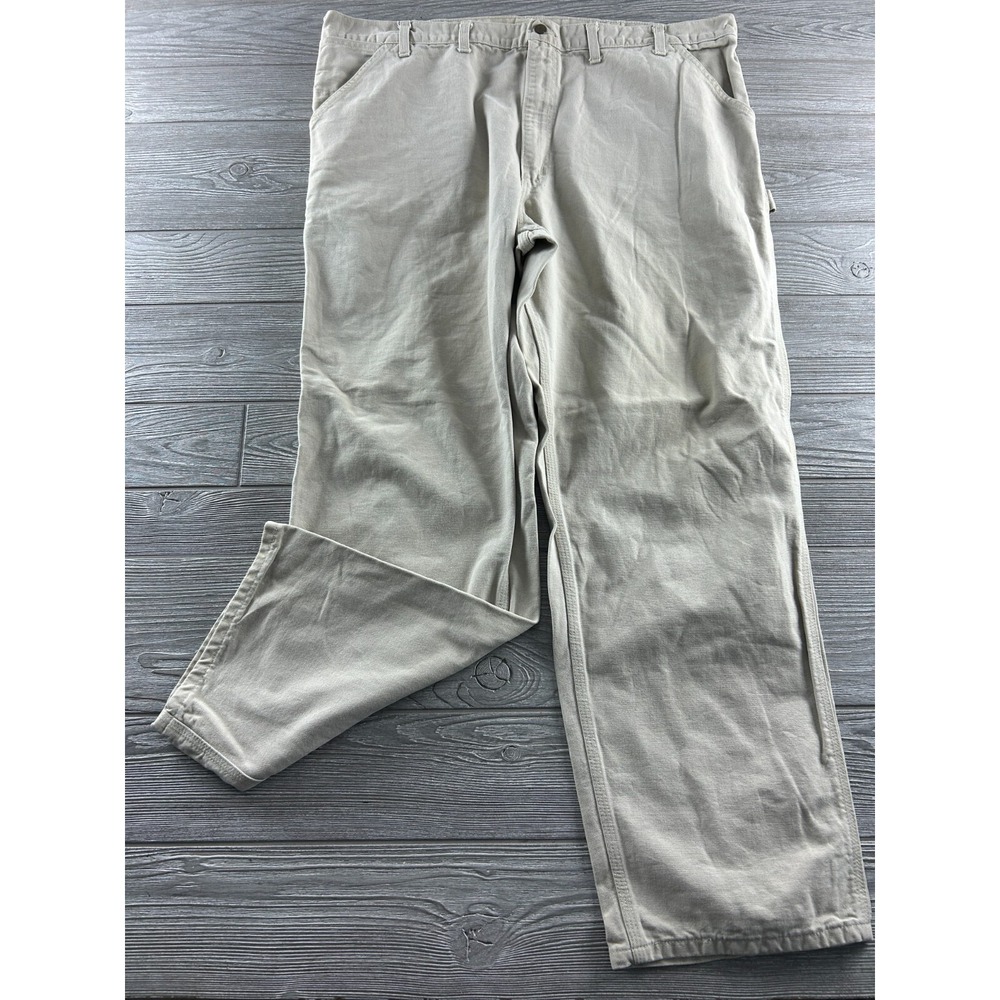 Carhartt Washed Duck Work Dungaree Size 44x32 B11 STN Beige Baggy Leg